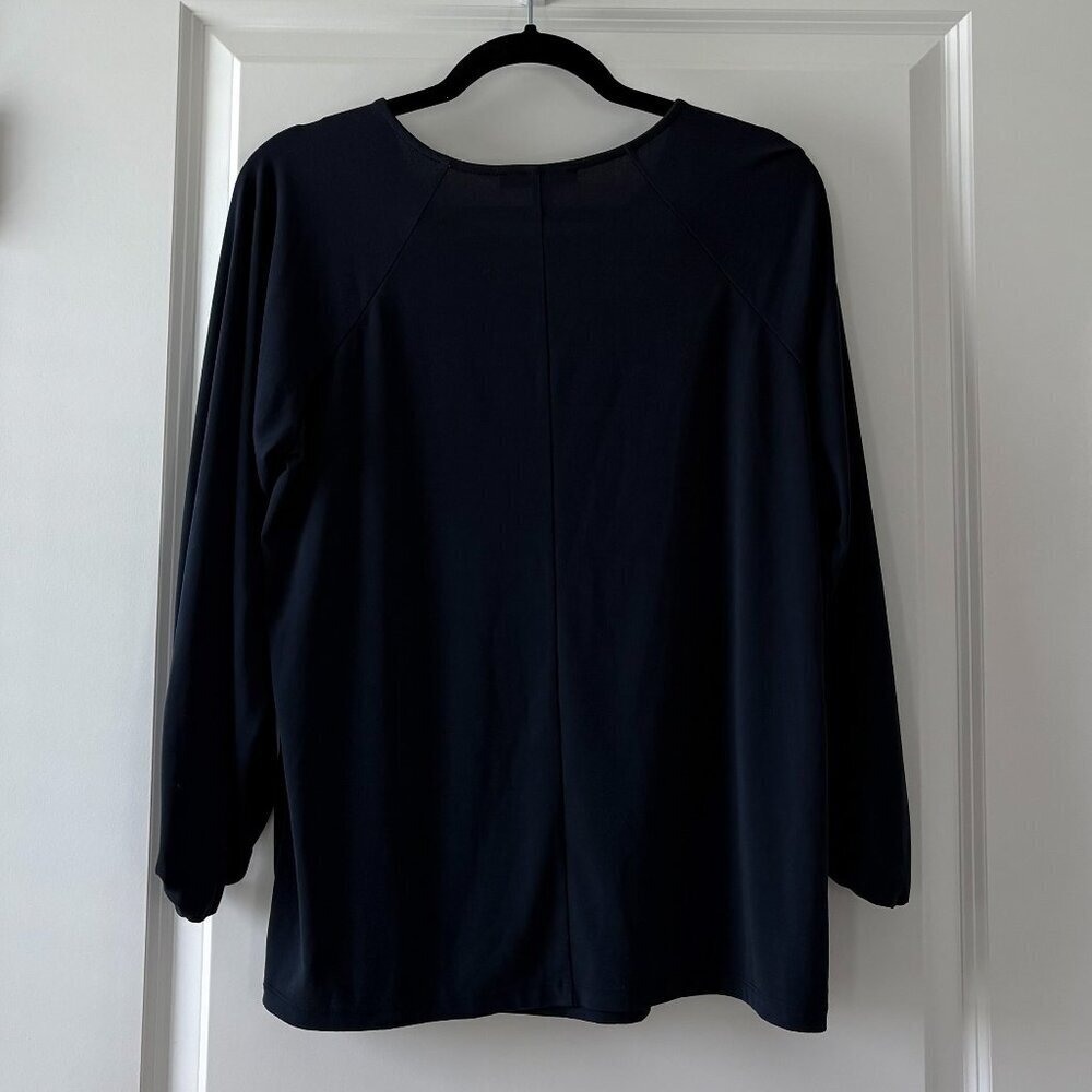 Banana Republic Navy Blue Long Sleeve Popover Blouse Size: Small - Picture 8 of 9